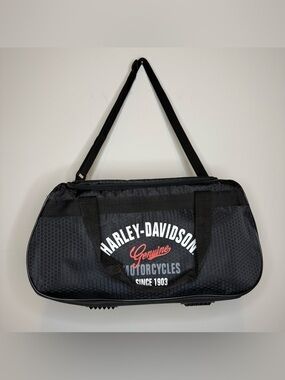 Harley-Davidson Black Duffel with Red Accent Genuine Motorcycles Logo
